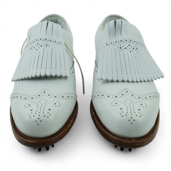 Vintage 80s FootJoy Golf Shoes Womens 8.5AA 90159 Classics White Made in USA - Picture 3 of 16